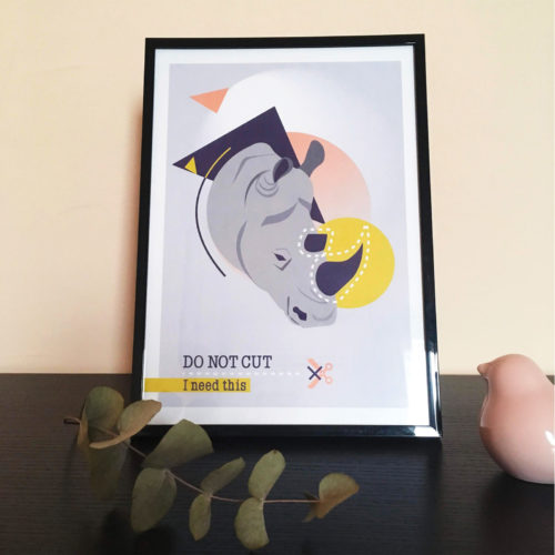 Do Not Cut – Affiche A4 Rhinocéros