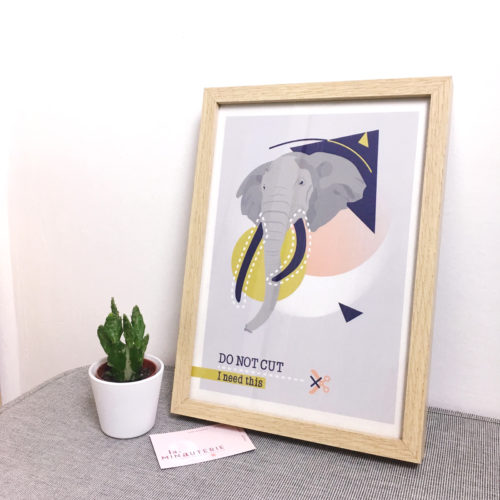 Do Not Cut – Affiche A4 Éléphant