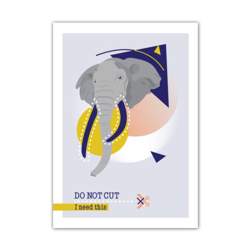 Do Not Cut – Affiche A4 Éléphant