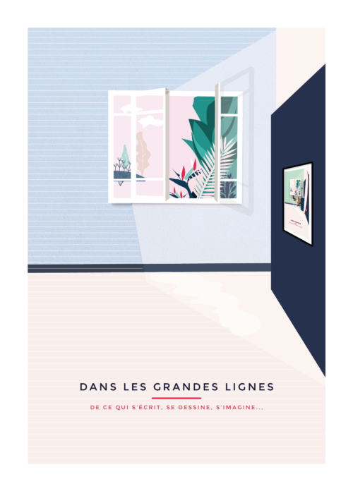 Couverture ” Dans les grandes lignes “+ élastique de maintien + vis de reliure x2