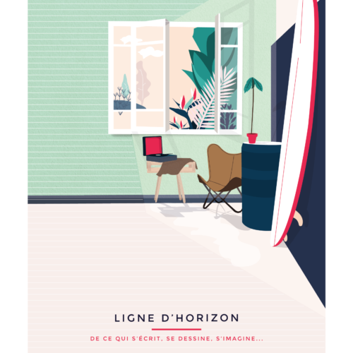 Couverture ” Ligne d’horizon “+ élastique de maintien + vis de reliure x2