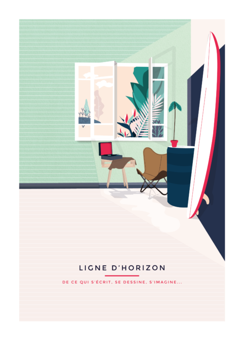 Couverture ” Ligne d’horizon “+ élastique de maintien + vis de reliure x2