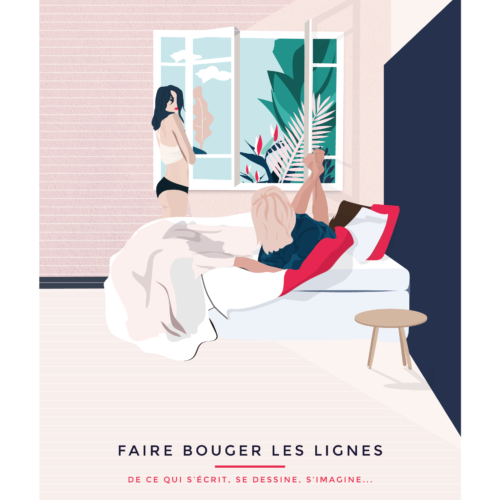 Couverture ” Faire bouger les lignes ” + élastique de maintien + vis de reliure x2