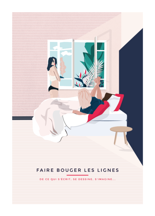 Couverture ” Faire bouger les lignes ” + élastique de maintien + vis de reliure x2