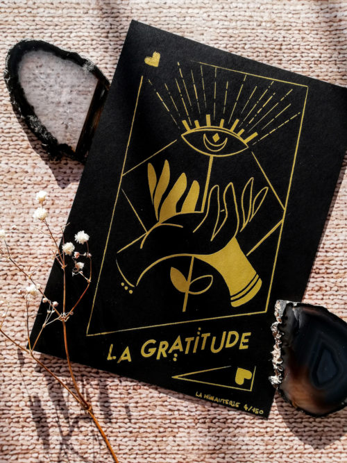 Gratitude – Sérigraphie ” carte de Tarot” numérotée