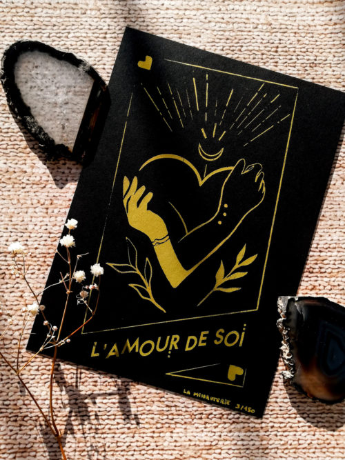 Amour de soi – Sérigraphie ” carte de Tarot” numérotée